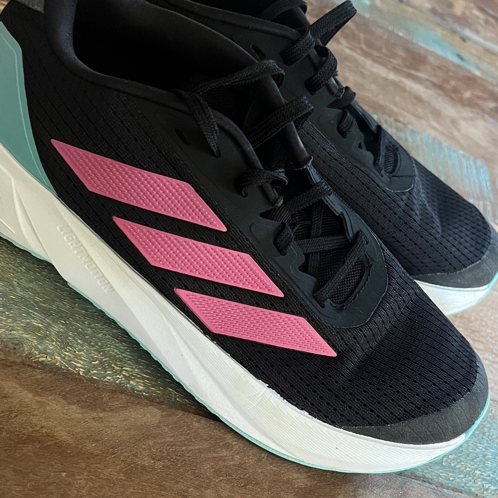 Adidas kids Black and Pink Athletic Shoes